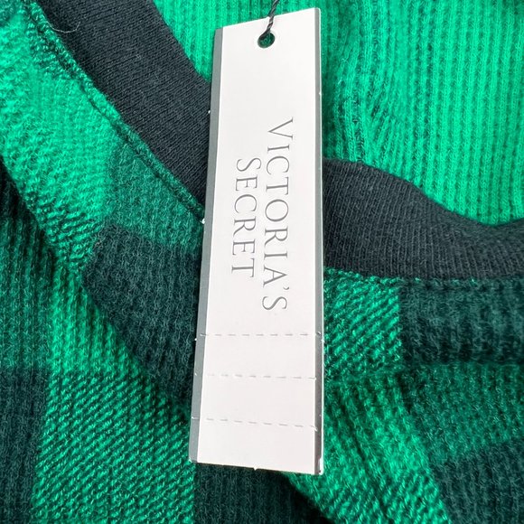 Victoria's Secret Womens Buffalo Print Thermal Sleepshirt Green Plaid Medium NWT - Picture 5 of 8